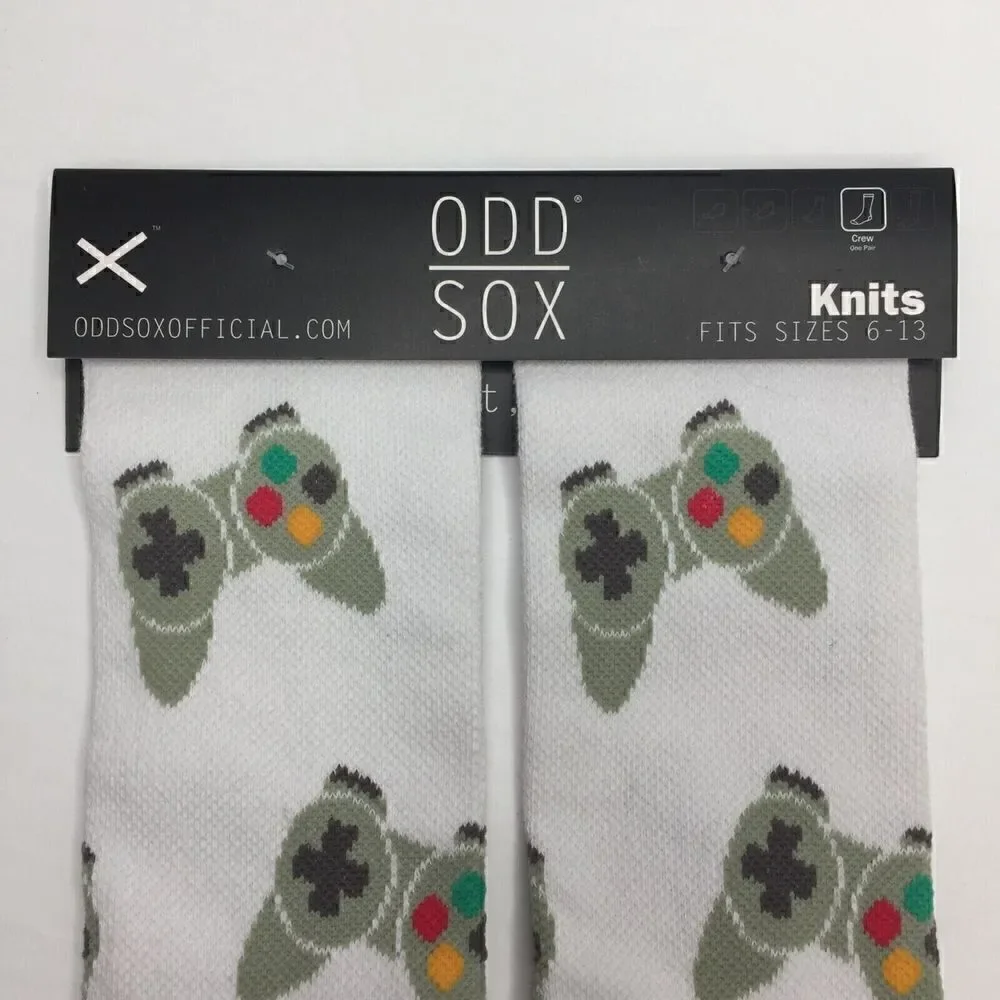 Odd Sox Mens Video Game Controller Novelty Crew Socks Sizes 6-13